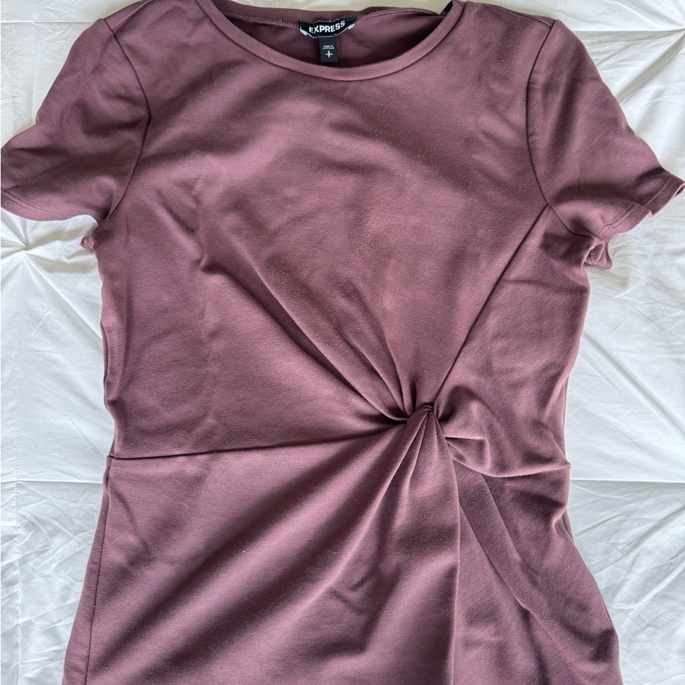 Express Mauve Short Sleeve Twist Top